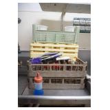 Dish Machine, dish racks, chemicals, countertop