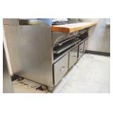 Stainless Steel Grill & Fryer Cabinet w/Butcher Block Shelf