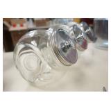 3 Small Glass Cookie Jars