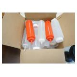 Egg Box Full of Clear Plastic Squeeze Bottles (10oz and larger)