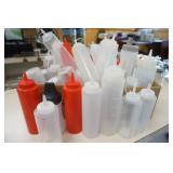 Box Full of Clear Plastic Squeeze Bottles (10oz and larger)