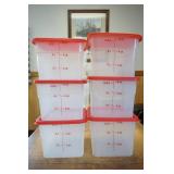 (6ct) 6 qt Food Storage Containers w/lids
