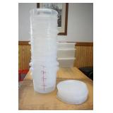 6 qt Round Food Storage Containers w/lids