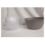 Large Plastic Mixing Bowl & Clear Plastic Serving Bowls (7ct)