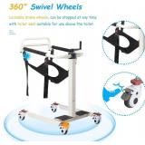 MSRP $1000 NEW In Box 4 In 1 Patient Lift  Transfer Chair for Home Or Health Care Facility, Steel Transport Wheelchair Portable Shower Chair W/180° Split Seat for Inside Shower