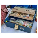 Tackle Box (Blue) with Assorted Fishing Lures, Weights, Pliers