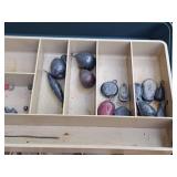 Tackle Box (Blue) with Assorted Fishing Lures, Weights, Pliers