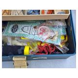 Tackle Box (Blue) with Assorted Fishing Lures, Weights, Pliers