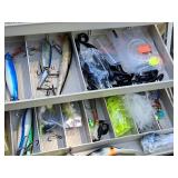 17" Tackle Box (Red/Tan) with Assorted Fishing Lures