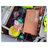 17" Tackle Box (Red/Tan) with Assorted Fishing Lures