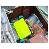 17" Tackle Box (Red/Tan) with Assorted Fishing Lures