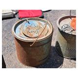 (2) Metal Minnow Buckets, (1) Wire Net and (1) Wire Basket
