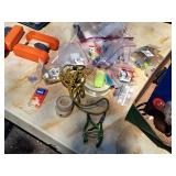 Lot of (1 Bag) Assorted Fishing Tackle - Pliers, Cutters, Rope, Hooks, Lures, Colored Beads