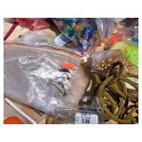 Lot of (1 Bag) Assorted Fishing Tackle - Pliers, Cutters, Rope, Hooks, Lures, Colored Beads