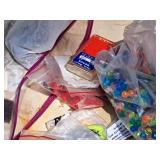 Lot of (1 Bag) Assorted Fishing Tackle - Pliers, Cutters, Rope, Hooks, Lures, Colored Beads