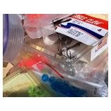 Lot of (1 Bag) Assorted Fishing Tackle - Pliers, Cutters, Rope, Hooks, Lures, Colored Beads