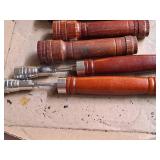 (3) Wood Handle Flashlights and (2) Telescopic Flex Lines with Magnets