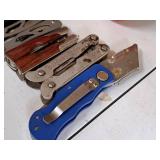 (3) Assorted Multi-Tools and (1) Utility Knife