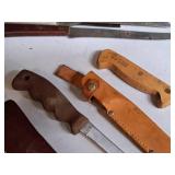 Lot of (2) Filet Knives with Leather Sheaths