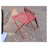 Lot of (2) Metal Fold-Up End Tables (Red)