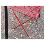 Lot of (2) Metal Fold-Up End Tables (Red)