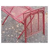 Lot of (2) Metal Fold-Up End Tables (Red)