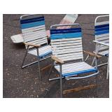 Lot of (2) Folding Patio Chairs (Blue/White)