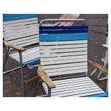 Lot of (2) Folding Patio Chairs (Blue/White)