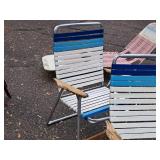 Lot of (2) Folding Patio Chairs (Blue/White)