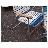 Lot of (2) Folding Patio Chairs (Blue/White)