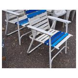 Lot of (2) Folding Patio Chairs (Blue/White)