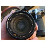 Pentax 35mm Camera with Telephoto Zoom Lens, 28mm 1:2.8 Lens, Tamron Tele Converter 2x, 50mm 1:1.7 Lens, Carry Bag