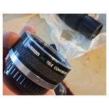 Pentax 35mm Camera with Telephoto Zoom Lens, 28mm 1:2.8 Lens, Tamron Tele Converter 2x, 50mm 1:1.7 Lens, Carry Bag