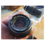 Pentax 35mm Camera with Telephoto Zoom Lens, 28mm 1:2.8 Lens, Tamron Tele Converter 2x, 50mm 1:1.7 Lens, Carry Bag
