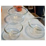 Lot of (3) Glass Serving Bowls (Clear)