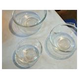 Lot of (3) Glass Serving Bowls (Clear)