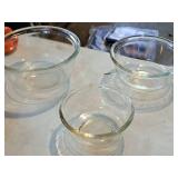 Lot of (3) Glass Serving Bowls (Clear)