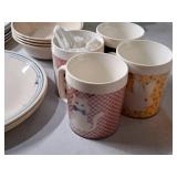 Lot of (21) Assorted Dishwares - Mugs, Plates, Bowls, Saucers
