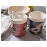 Lot of (21) Assorted Dishwares - Mugs, Plates, Bowls, Saucers