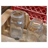 Lot of (7) Assorted Clear Glass Jars