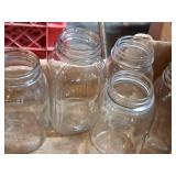 Lot of (7) Assorted Clear Glass Jars