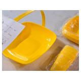 Plastic Dishware Set - Plates, Bowls, Serving Trays, Utensils (Yellow)