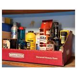 Shelf Lot - Tire Black, Brake Fluid, De-Icer, Small Engine Fuel Fix, Various Paints, Pruning Seal