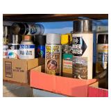 Shelf Lot - Tire Black, Brake Fluid, De-Icer, Small Engine Fuel Fix, Various Paints, Pruning Seal