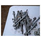 Lot of  Assorted Hardwares - Threaded Bolts, Nuts, Brackets