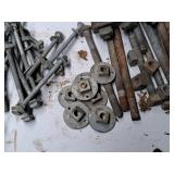 Lot of  Assorted Hardwares - Threaded Bolts, Nuts, Brackets