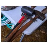 Lot of (3) Specialty Hammers - Sledge, Rubber Mallet, Metal Working Hammer