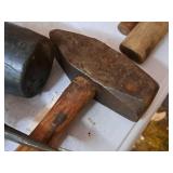 Lot of (3) Specialty Hammers - Sledge, Rubber Mallet, Metal Working Hammer