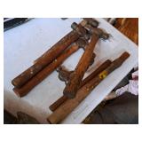 Lot of (4) Ball Peen Hammers with (2) Extra Hammer Heads and (2) Replacement Handles