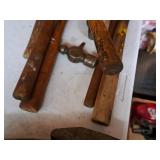 Lot of (4) Ball Peen Hammers with (2) Extra Hammer Heads and (2) Replacement Handles